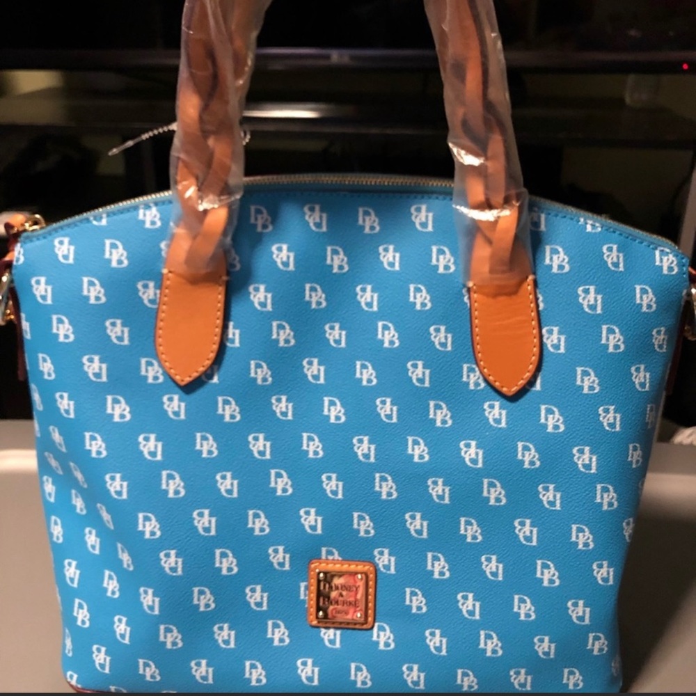 DB Signature Satchel Shoulder Bag Purse Handbag